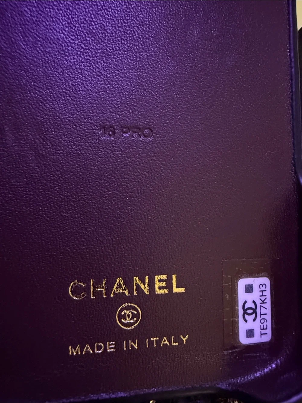 CHANEL Black Quilted Leather Phone Case with Gold Chain Strap